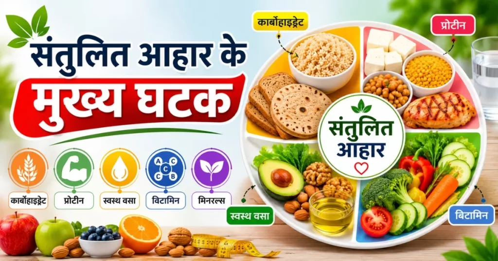 कार्बोहाइड्रेट, प्रोटीन, हेल्दी फैट, विटामिन और मिनरल्स को दर्शाती इन्फोग्राफिक